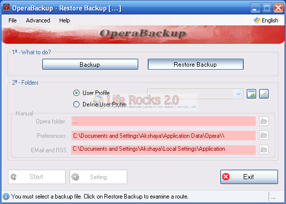 Opera Backup