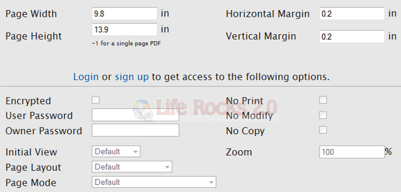 Options for PDF