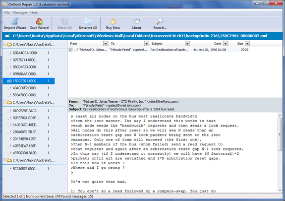 Outlook repair recovery
