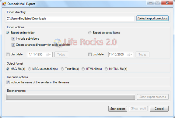 Outlook Export