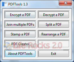 PDF Tools main menu