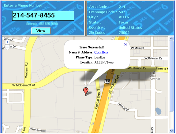 Find Location Of Phone Number On Map