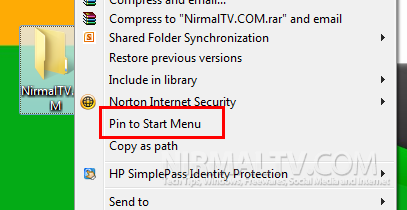Pin to start menu