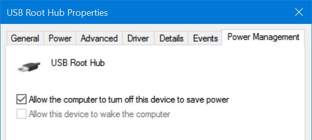 Power management USB