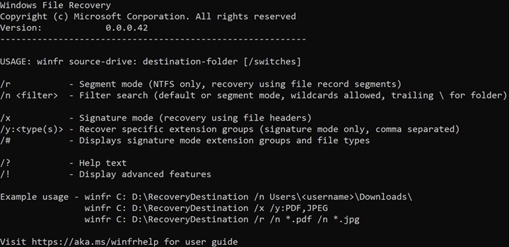 Recover deleted files on Windows