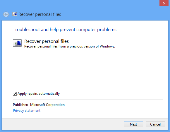 Recover files