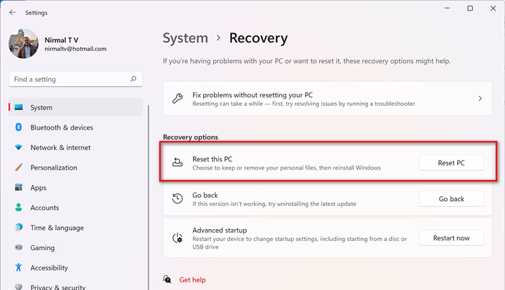 How to Reset Windows 11 without Losing Personal Files
