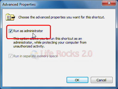 Run as admin