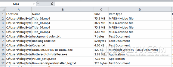 Sample file list