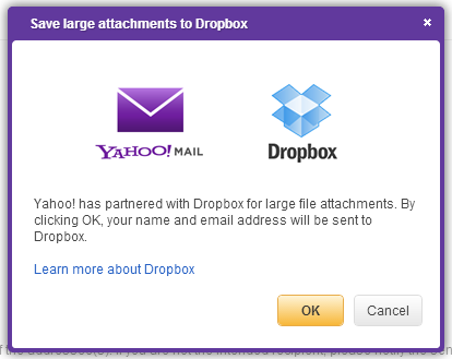 Save to dropbox for yahoo