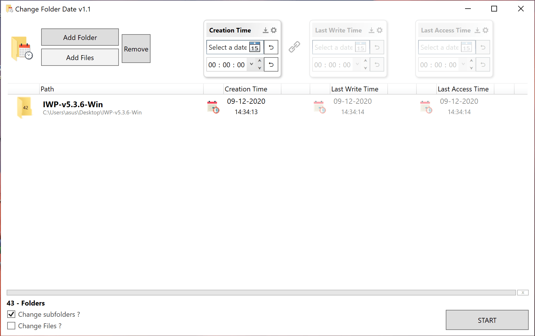Change Folder Dates in Windows 10
