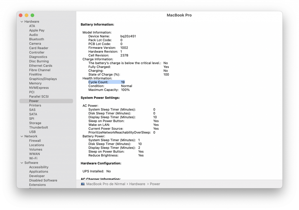 Check Battery Cycles on MacBook