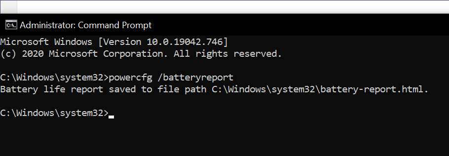 Check Battery Cycles in Windows 10