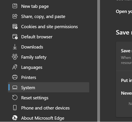 Startup Boost in Microsoft Edge