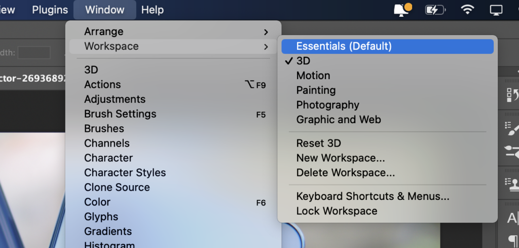 Reset Photoshop Appearance back to Default
