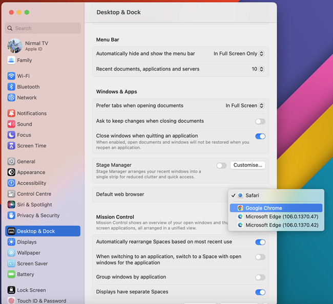 Change Default Web Browser in macOS Ventura