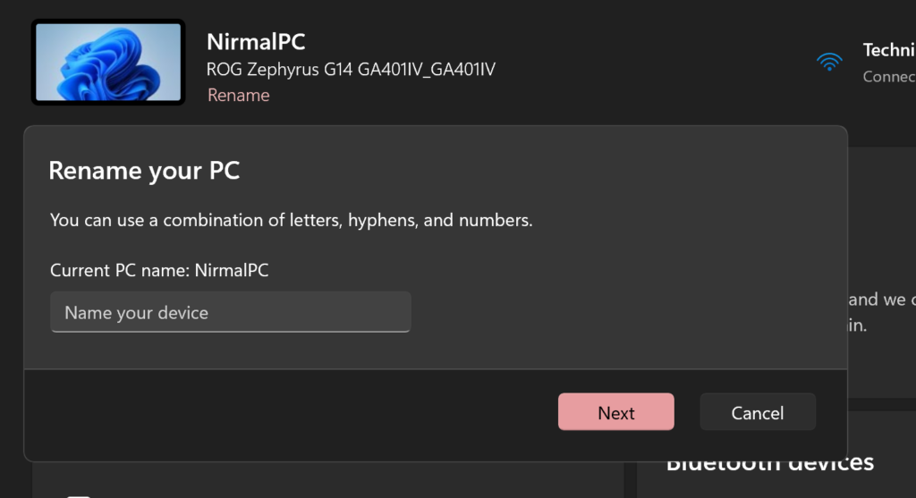 Rename your Windows PC