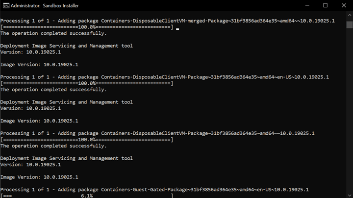 Sandbox on Windows 10 Home