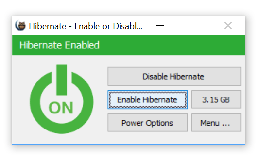 Enable or Disable Hibernate
