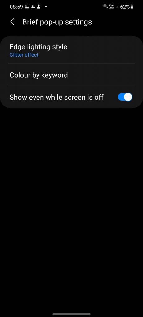 Enable Edge Lighting on Samsung Galaxy S21