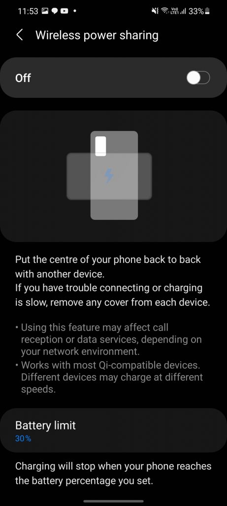 Reverse Wireless Charging on Samsung Galaxy S21