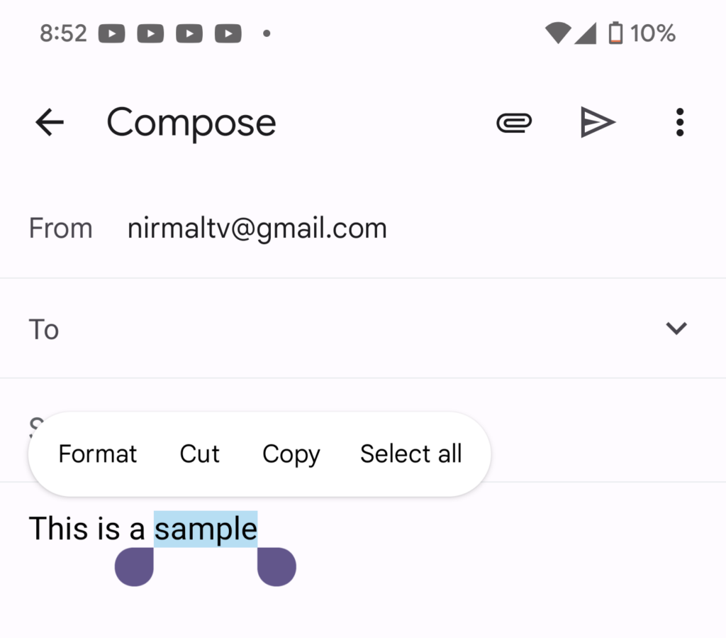 font and style in Gmail