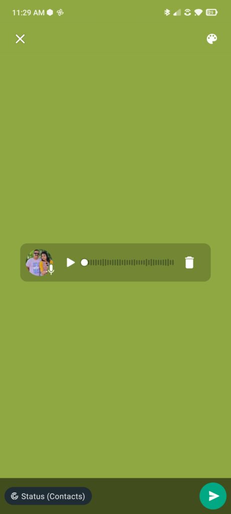 Add Voice Message to WhatsApp Status