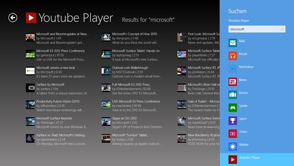 Search in Youtube