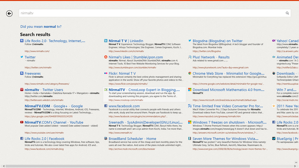 Search results