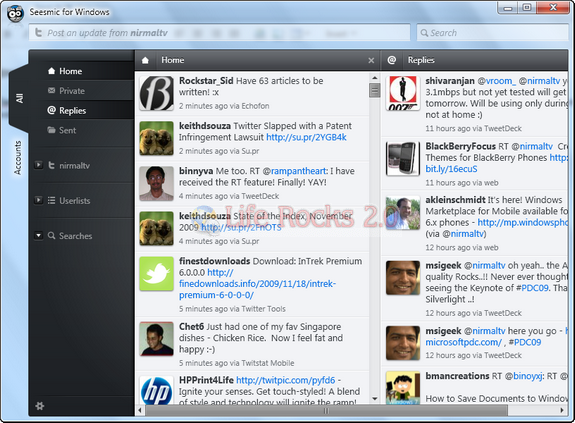 Seesmic for Windows Twitter client
