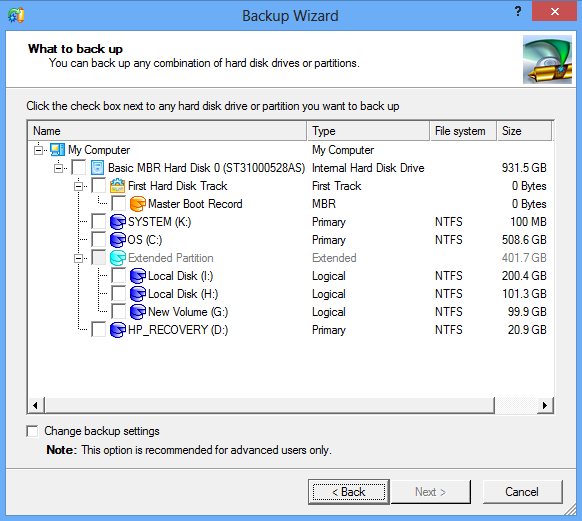 Select drive