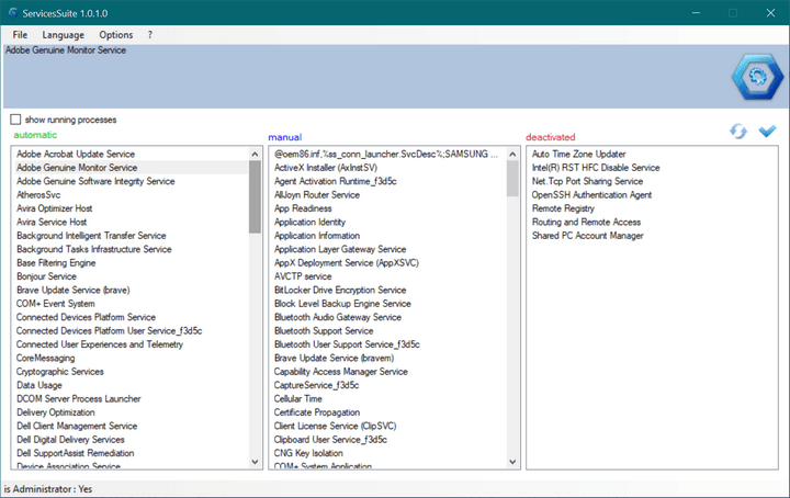 Manage Windows 10 Services