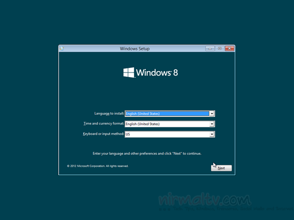 Set up Windows 8