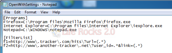 Settings file