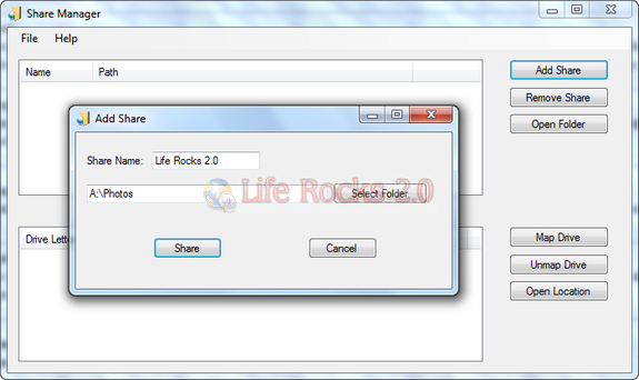 Share Manager Shared Folder