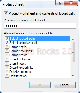 Specify protect options