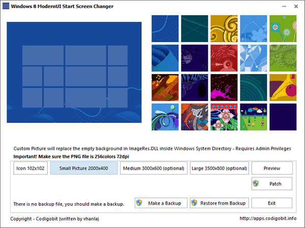 Start screen changer