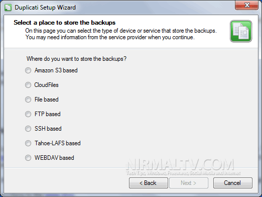 Store backup