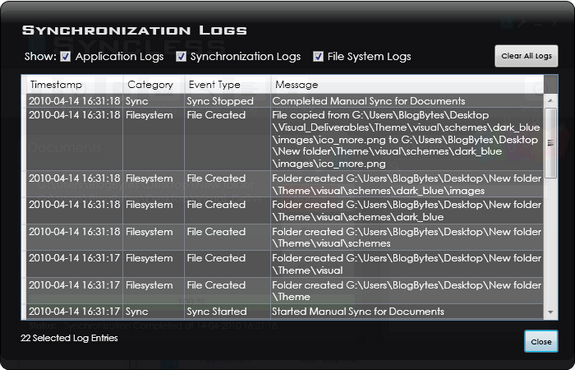 Syncless log