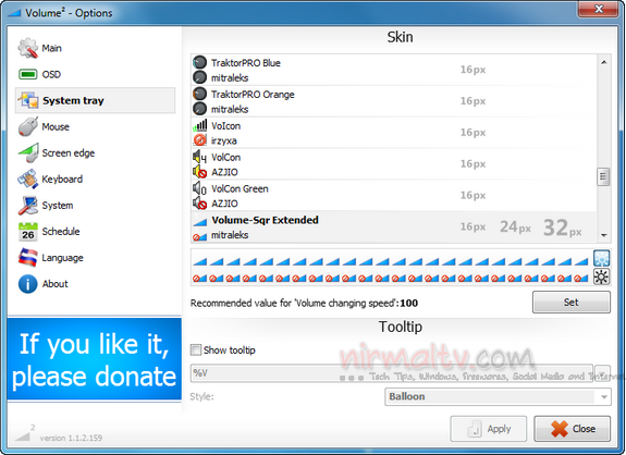 System tray icon