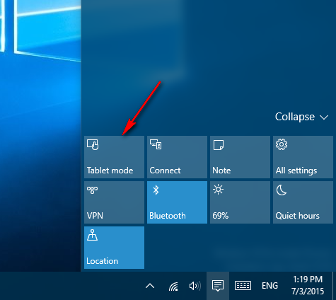 Enable Tablet Mode in Windows 11