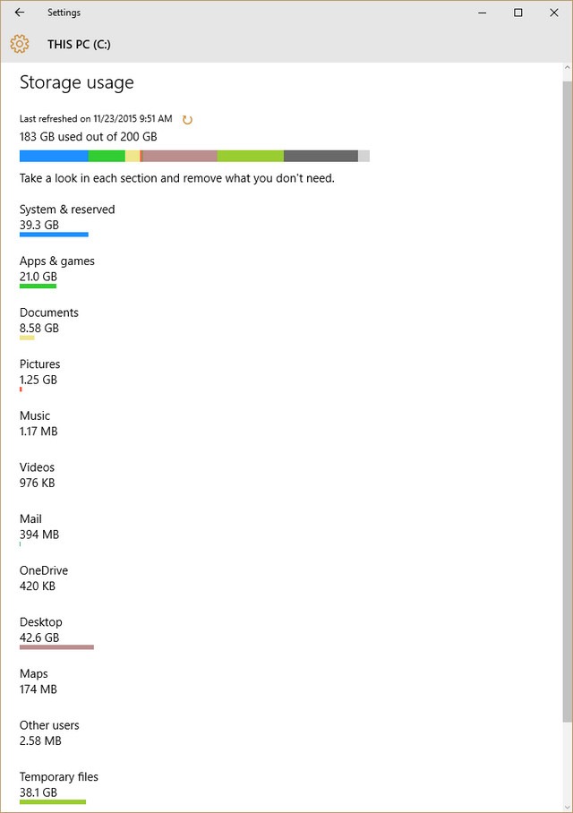 Temp files Windows 10