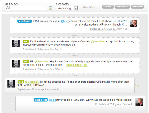 Track Twitter conversations