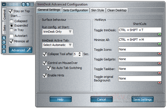 Trimdesk settings
