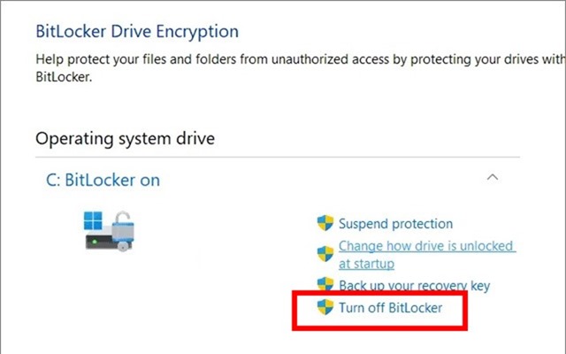 Turn off bitlocker