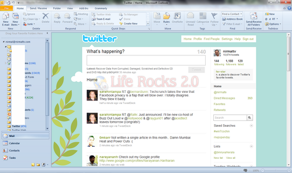 Twitter in Outlook