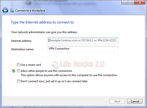 Type the Address