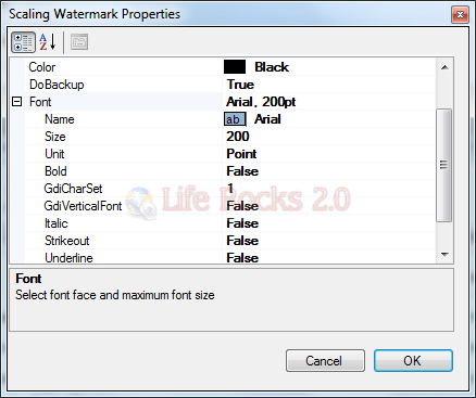 Watermark properties