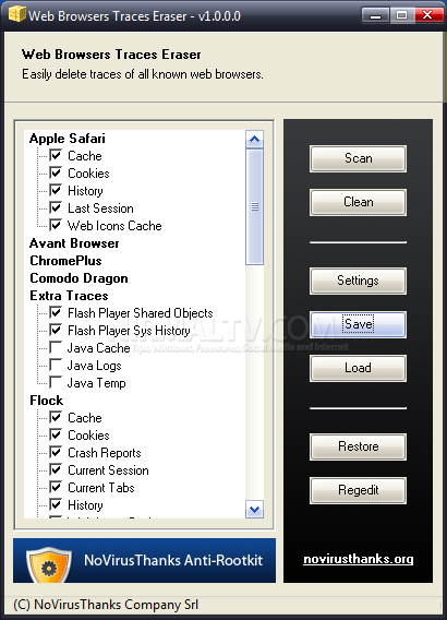 Web Browser Trace Eraser
