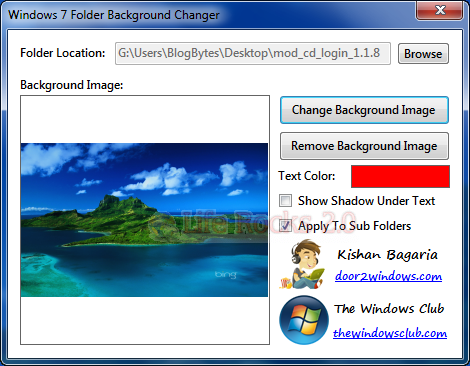 Windows Folder background changer